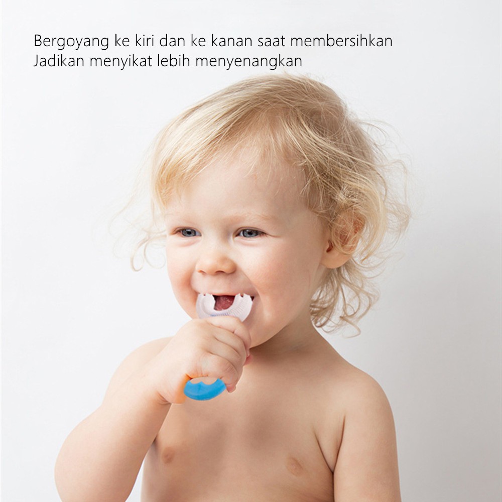 Sikat Gigi Anak Silicone BPA FREE Bentuk U Usia 2-6 Tahun