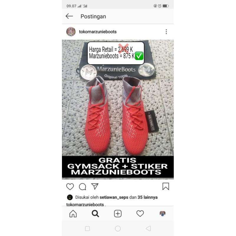 sepatu bola Nike phantom 3 pro fg