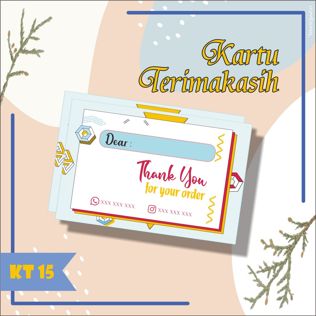 Kartu ucapan Thank you for order | thanks card | gift card | custom kartu ucapan