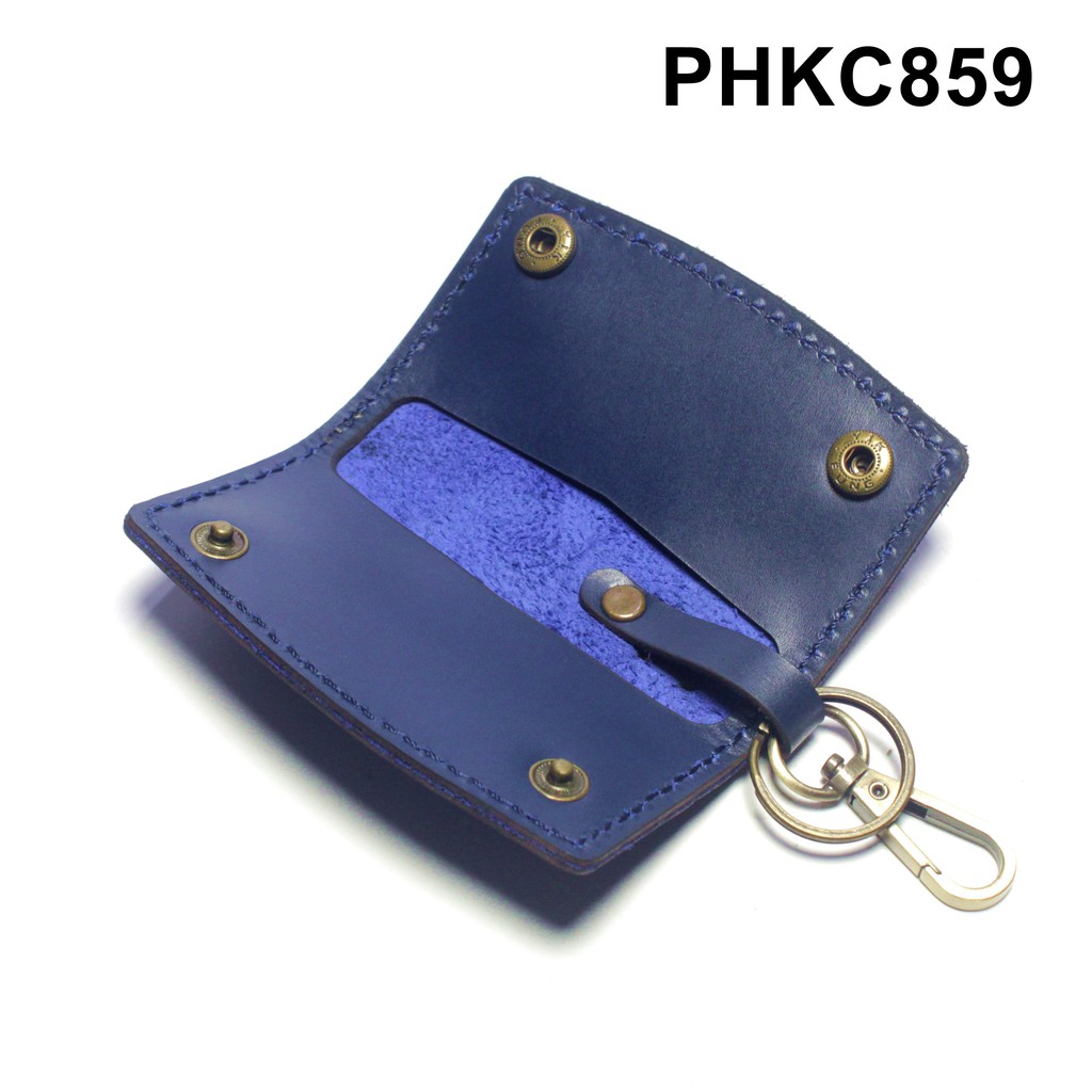 dompet stnk mobil motor kulit - gantungan kunci warna biru - PHKC859