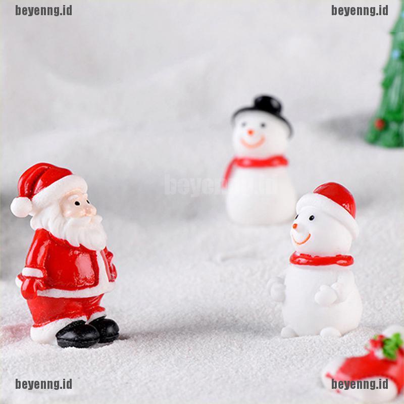 Bey Miniatur Santa Claussnowmanpohon Natal Untuk Dekorasi Taman Minifairy Garden Diy