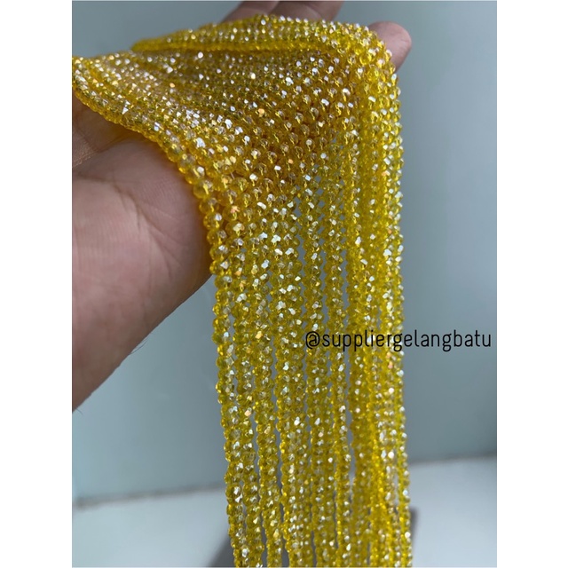 Crystal Ceko kilap 2mm yellow quartz kuarsa kuning bening kristal acc