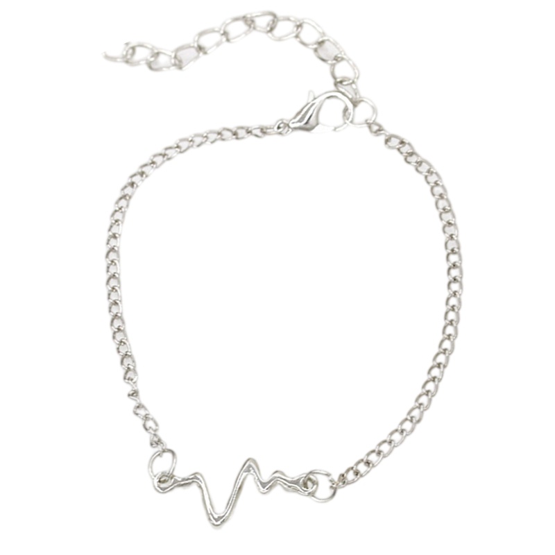 Gelang Rantai Adjustable Model Elektrokardiogram Untuk Pria Dan Wanita