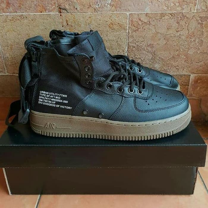 air force 1 mid black gum