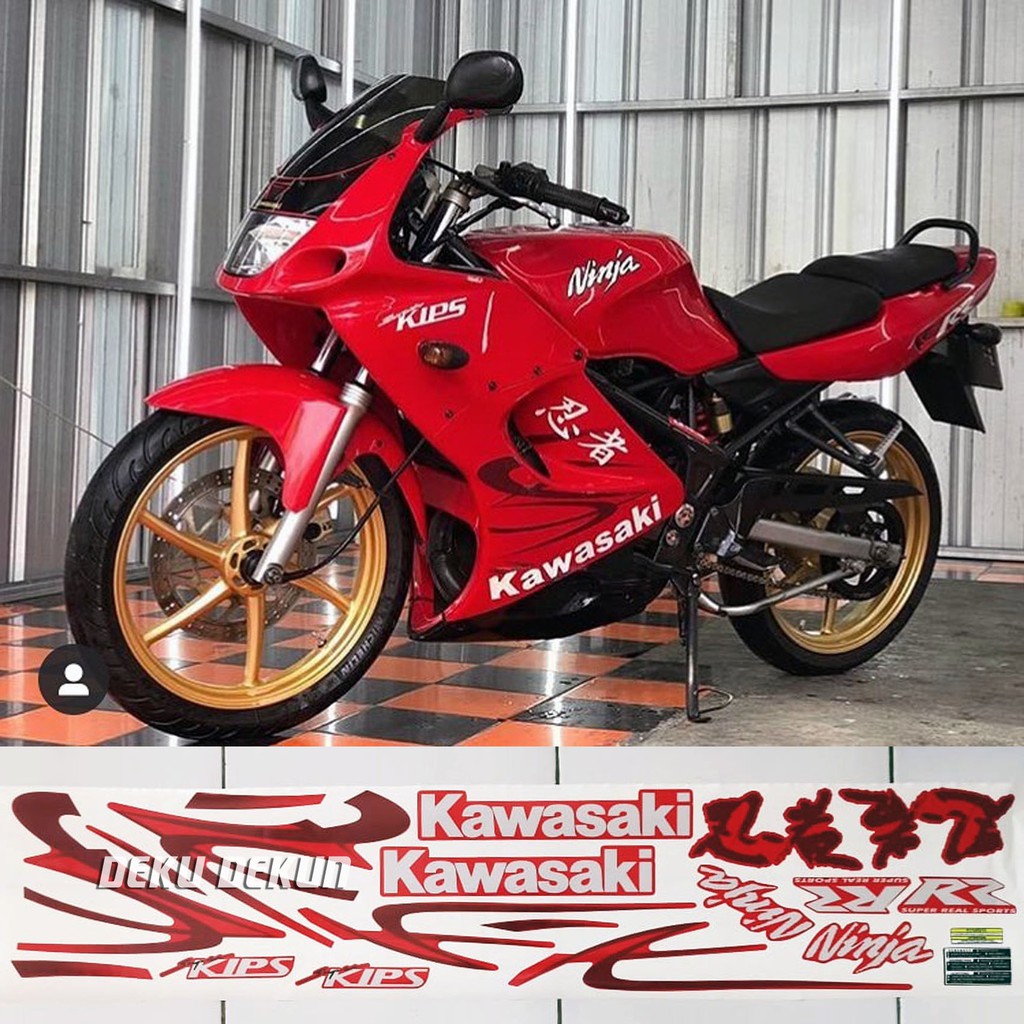 Striping Ninja rr 150 old Merah 2010 Kuat Vernis Cuting Laminasi Glosy