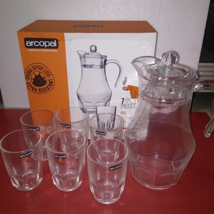 Teko / Pitcher + Gelas Arcopal 7in1 ( Khusus Go Send )