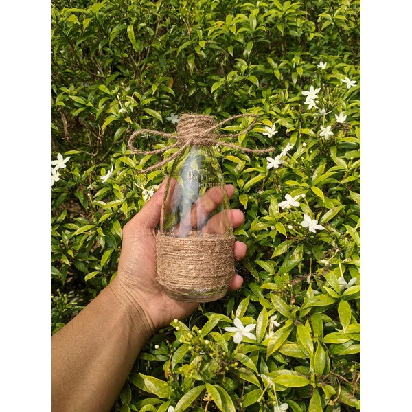 botol vas bunga / botol kaca eastetik / botol hiasan / botol unik