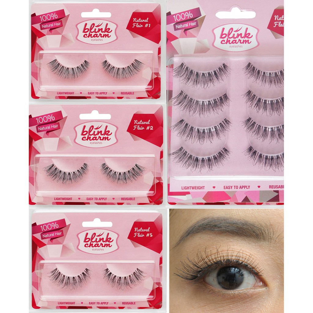 Blink Charm Eyelashes Natural Flair (Isi 1 Pasang/4 Pasamg) - Bulu Mata Palsu