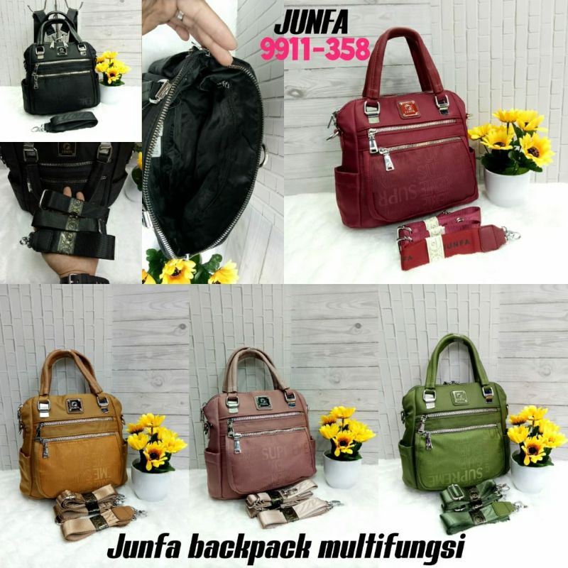 TAS JUNFA BISA RANSEL/SELEMPANG/SANDANG - BAHAN PARASUT