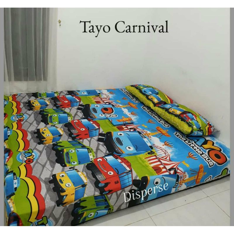 Sprei Homemade Karakter Tayo Carnival size 160,180 ataya sprei