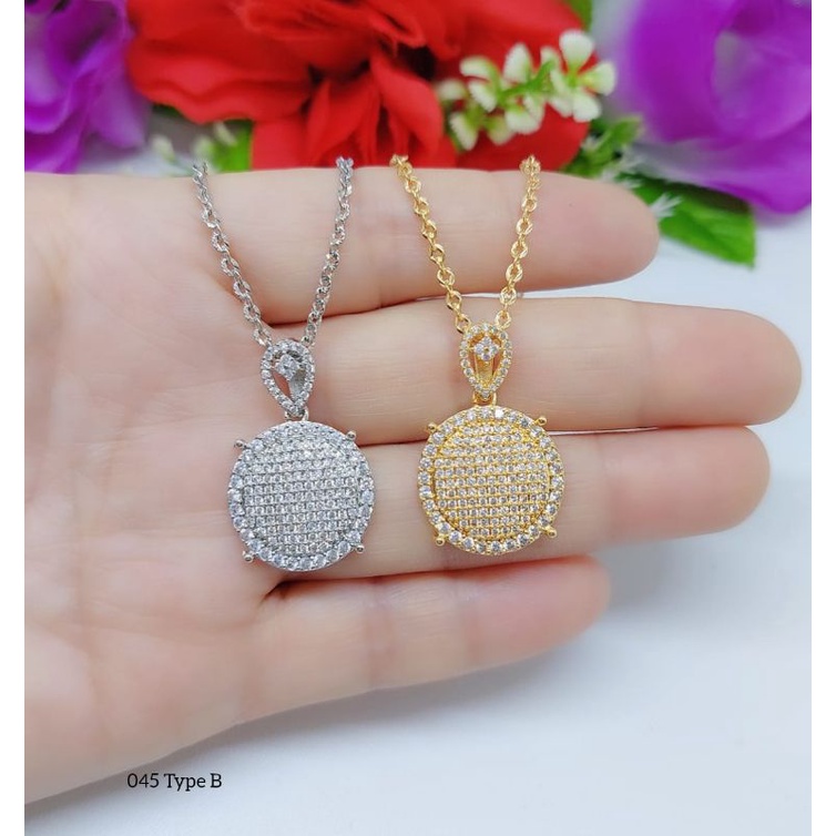 Set Kalung+Liontin Xuping Bulat Permata 045.046