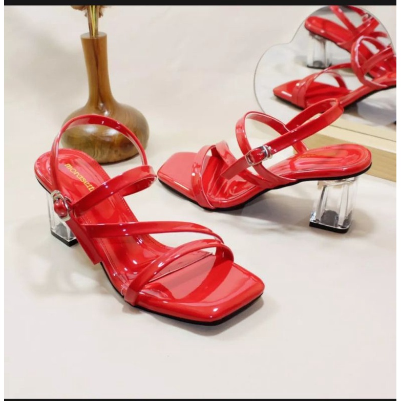 Sandal Hak Tahu Kaca/Hils Wanita Sepatu Hak Tali/Sandal Hak Murah/Hils Hak Tahu/Sendal hak tahu/sand