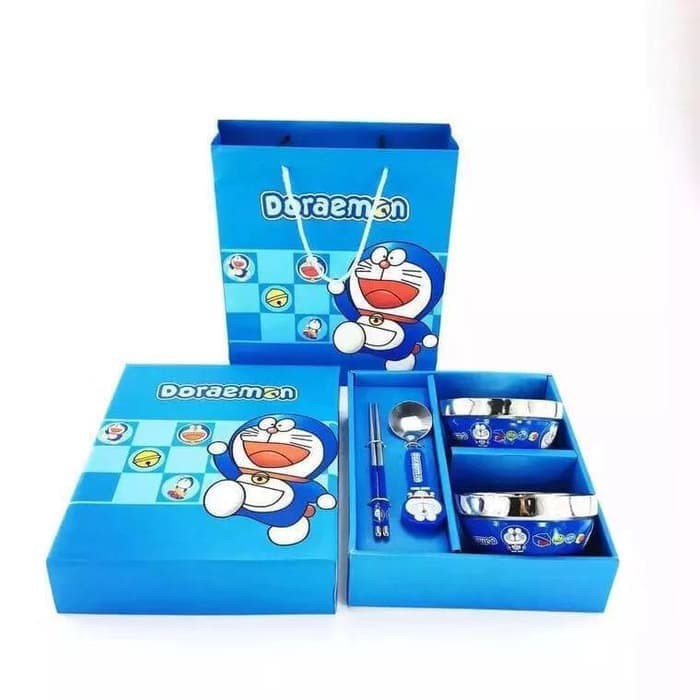 Souvenir Ulang Tahun Anak Premium Set Mangkok Sendok Sumpit Karakter - BNK1125