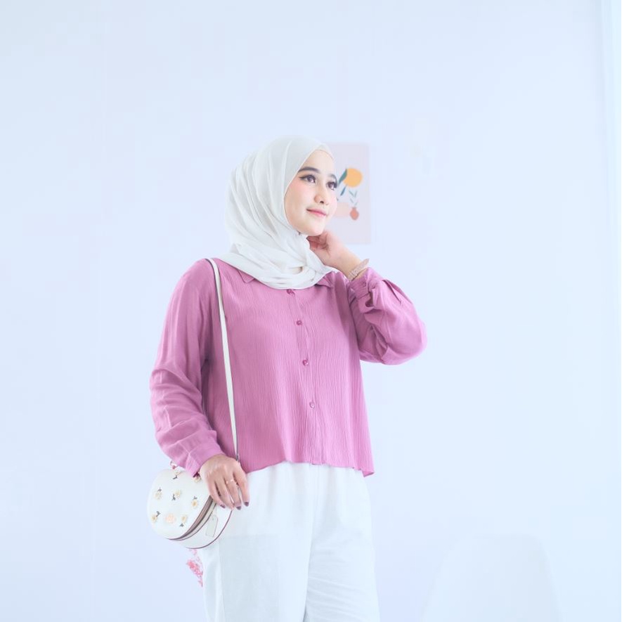 (MSB) KEMEJA CROP CLASSY OVERSIZE CRINCLE AIRFLOW PREMIUM