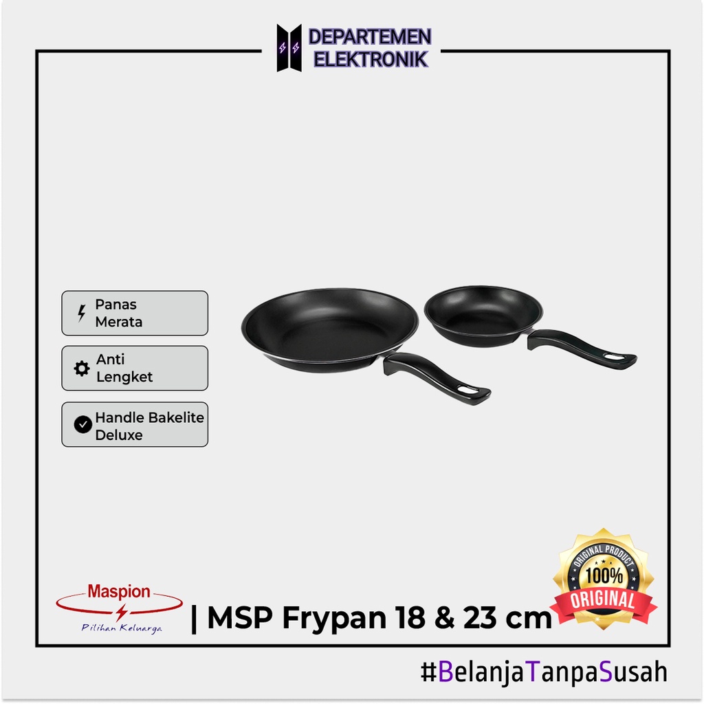 MASPION  FRYPAN SET 2 PCS 18 CM &amp; 23 CM WAJAN PENGGORENGAN MURAH BANGET / GARANSI RESMI