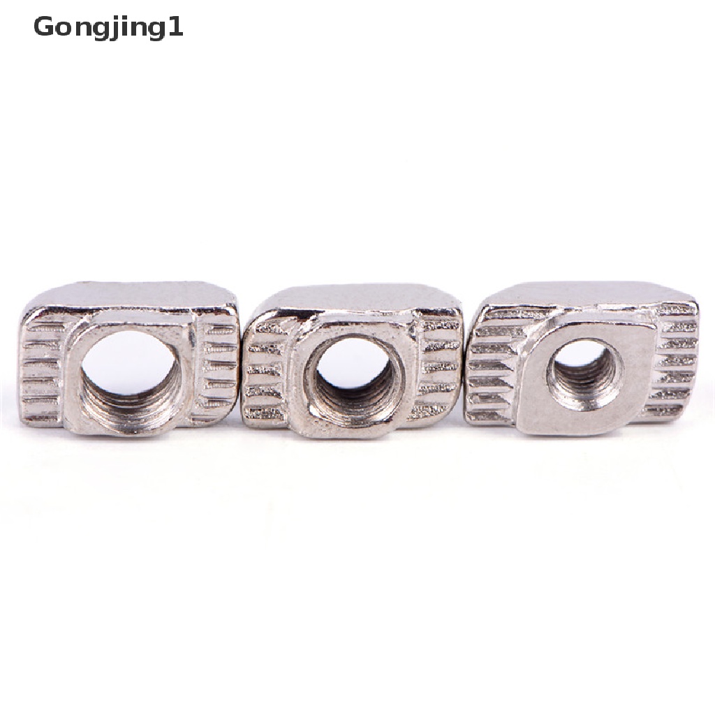 Gongjing1 50pcs Tslot T-Nut M3 M4 M5 Thread Id Bahan Carbon Steel Aluminum