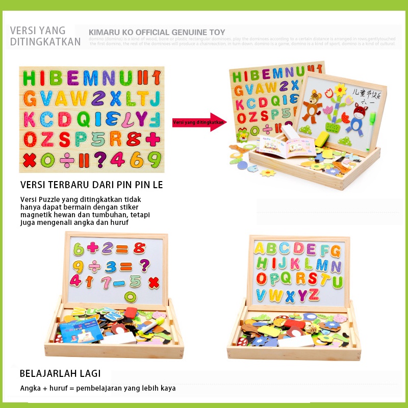 Mocababy Educational Magnetic Puzzle Board 100 Pcs Mainan Papan Tulis Anak Mainan Bayi