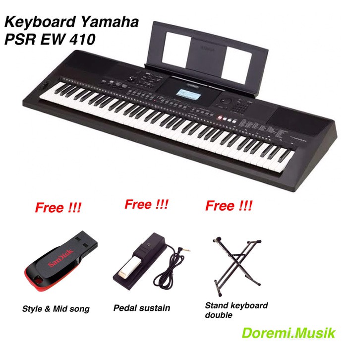 Keyboard Yamaha PSR EW 410 Original resmi paket komplite