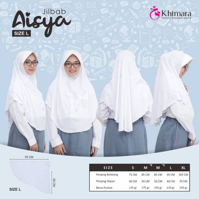 Jilbab Sekolah | JILBAB PUTIH POLOS | Jilbab Putih SMP-SMA | Hijab Instan Putih