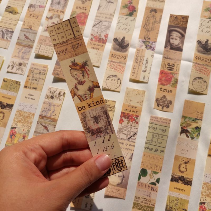

24pcs Ephemera strips aesthetic vintage for journal kit junk journal scrapbook