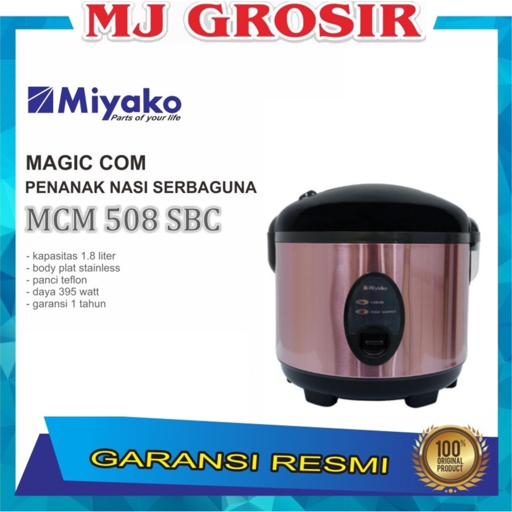 PROMO MAGIC COM MIYAKO MCM 508 SBC TEFLON 1.8 LITER RICE COOKER