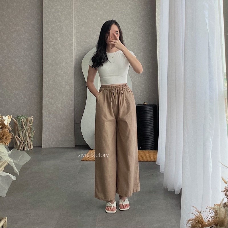 KULOT LINEN / WIDI PANT ZUNNA PANTS KULOT WANITA / CELANA KULOT LINEN HIGHWAIST PREMIUM / SEOUL Highwaist Kulot Celana Wanita