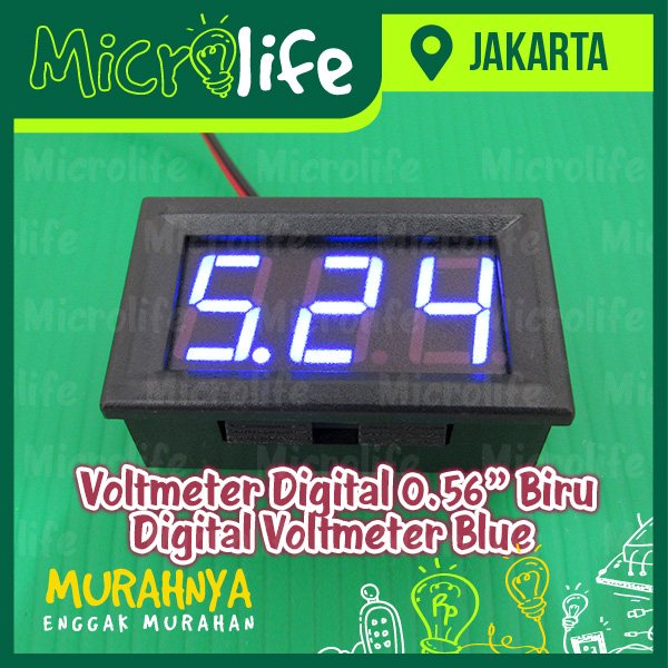 Voltmeter Digital 0.56&quot; Biru Digital Voltmeter Blue