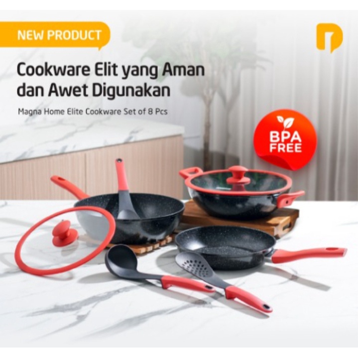 0Ready‼️Original Magna Home Elite Cookware Set of 8 Pcs❗Premium Anti Lengket