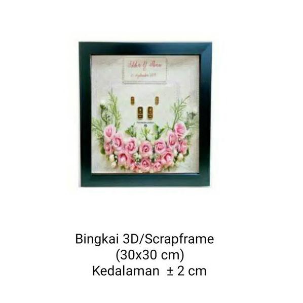 (Diskon) Bingkai Scrapbook 30x30 cm / Bingkai 3D 30x30 cm / Frame 3D 30x30 cm ,.