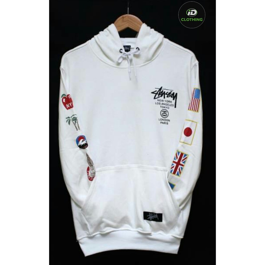 Hoodie Stussy Sweater Premium Black and White