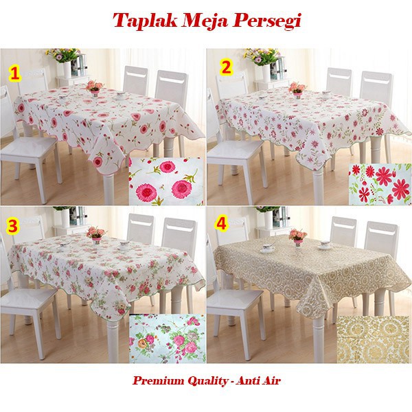 (BIG SIZE) Taplak Meja Makan Kotak Persegi Anti Air Alas PVC / Square Tables Clothes 137x183cm