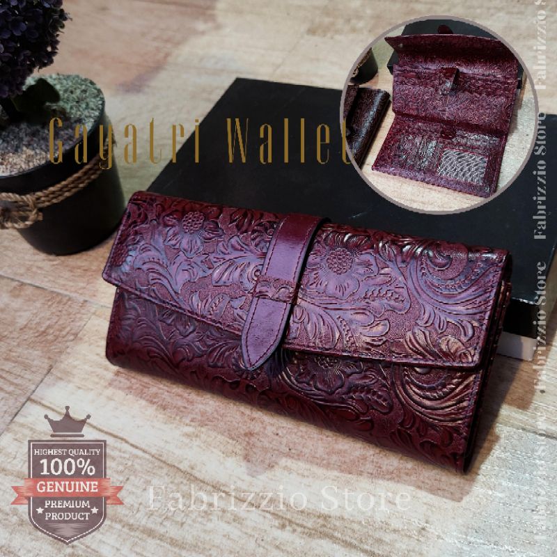 dompet wanita etnik gayatri wallet kulit asli