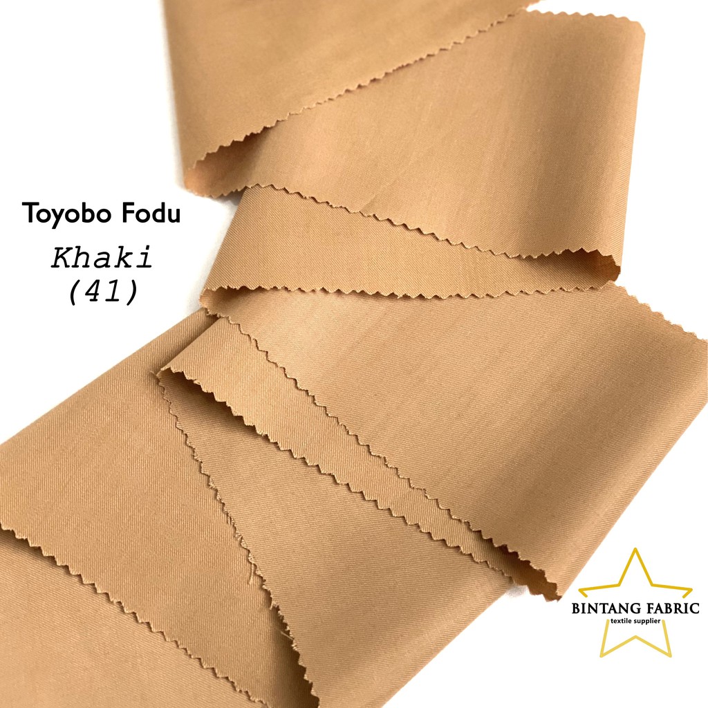 Bahan Kain Katun TOYOBO FODU 1 meter-Khaki