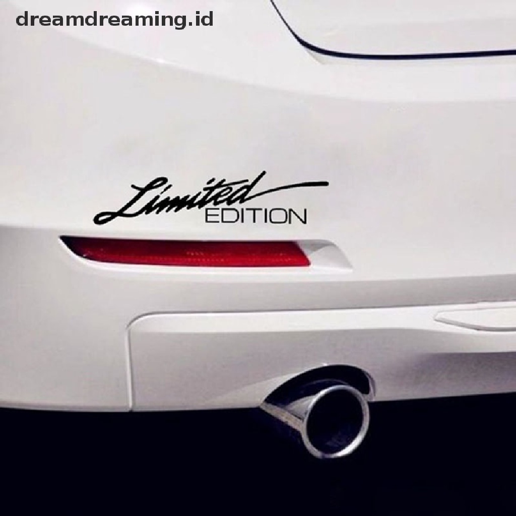 (dreamdreaming.id) Stiker Vinyl Motif Tulisan LIMITED EDITION Ukuran 16CM X3.8Cm Untuk Kaca Mobil