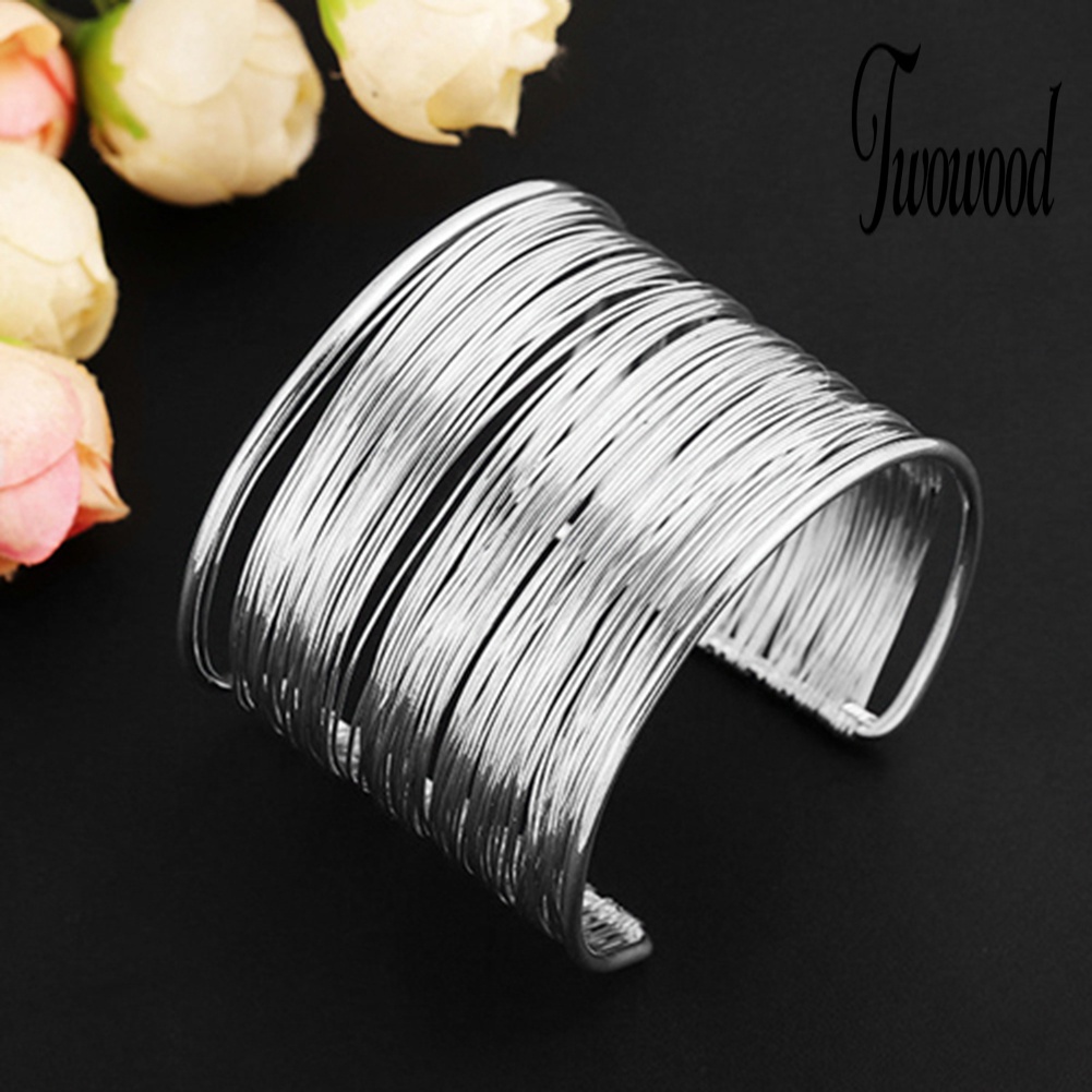 Gelang Model Terbuka Multilayer Bahan Metal Untuk Wanita