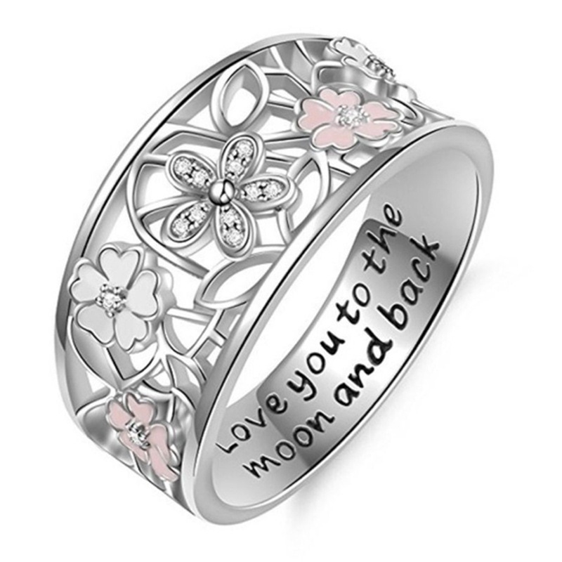 Cincin Pernikahan Kreatif Bentuk Bunga Sakura Untuk Wanita