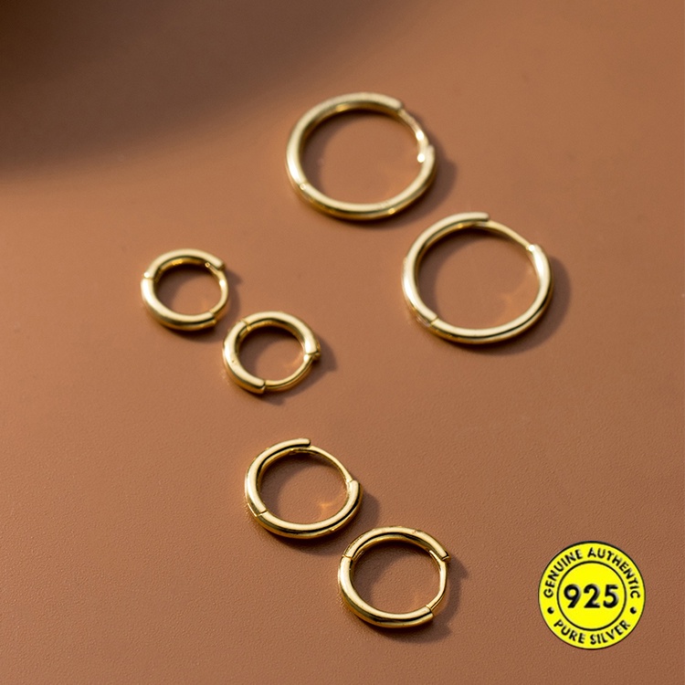 18K Gold Earrings Female Fashion S925 Silver