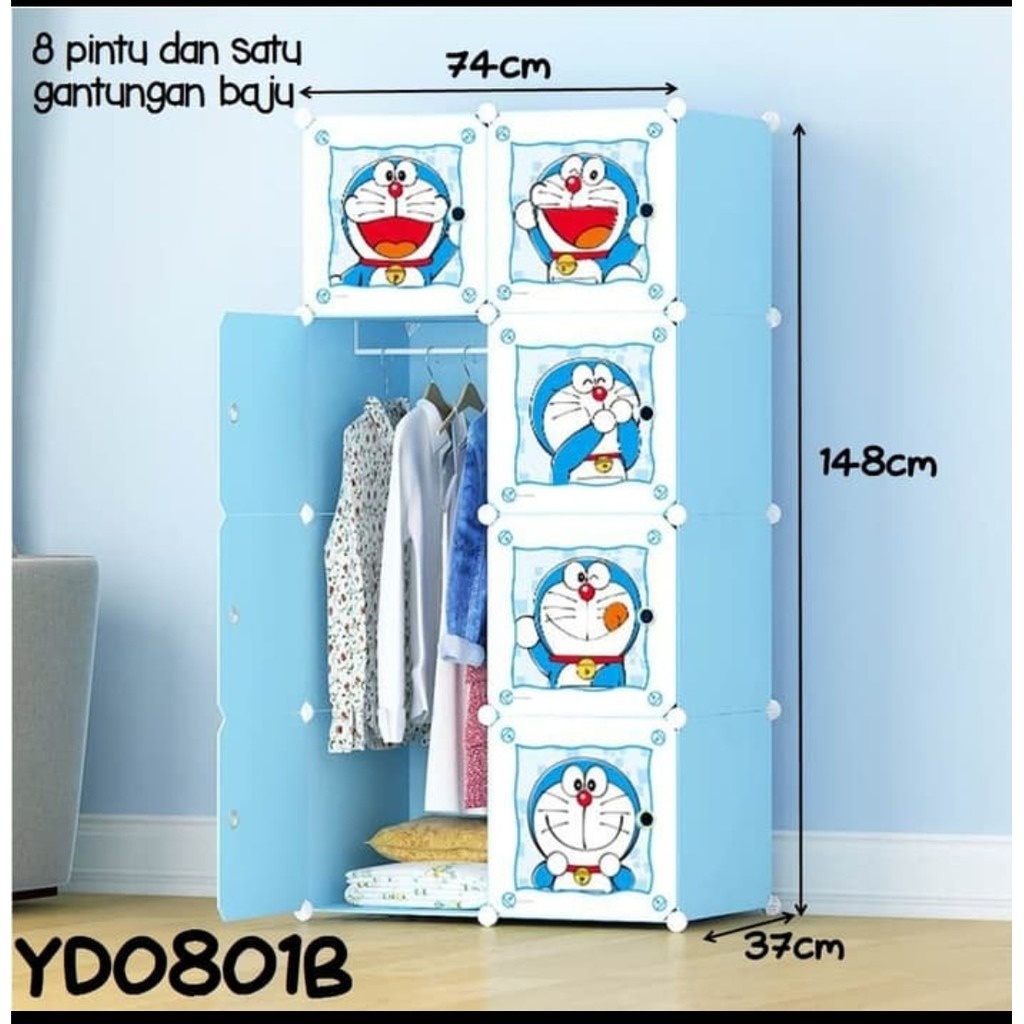 PROMO Lemari Pakaian 8 pintu Lemari PORTABLE Lemari Serbaguna Tempat Penyimpanan Baju -TERMURAH