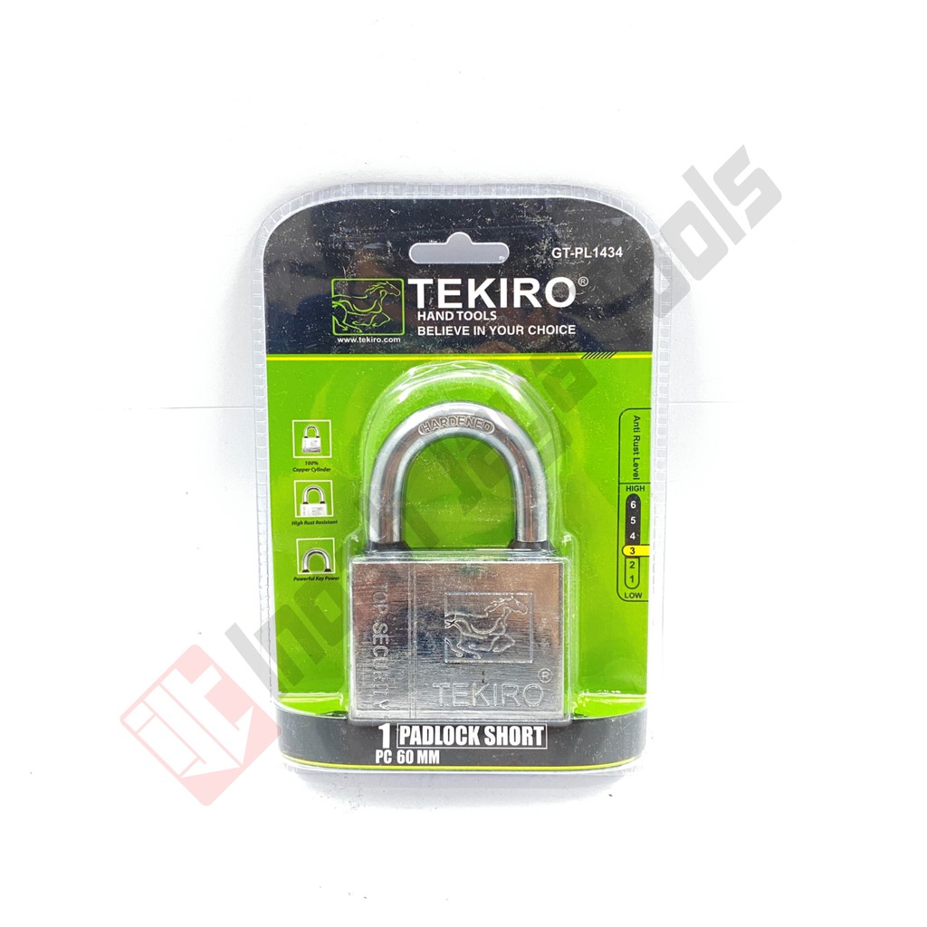 TEKIRO GT-PL1434 Kunci Gembok 60 mm LEHER PENDEK - Rumah Pagar