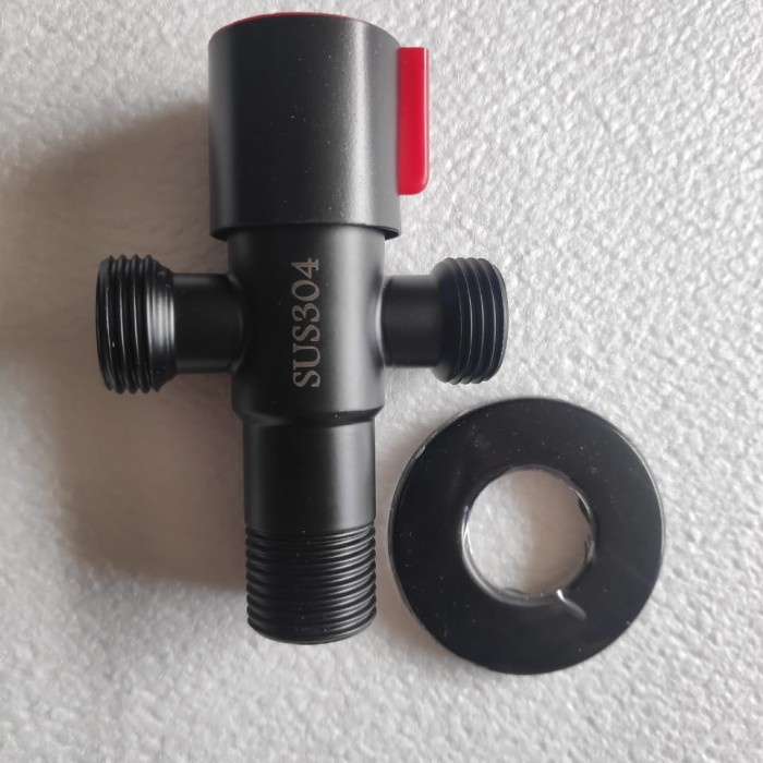 Mandi-Shower-Kepala- Stop Kran Tee Shower Sus304 Hitam Dop -Kepala-Shower-Mandi.