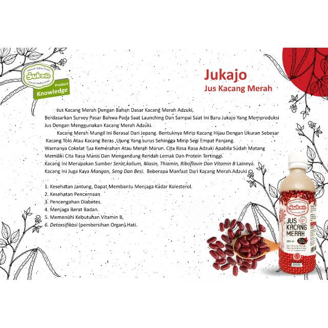 

Jukajo kacang merah, beli 10 gratis 1 botol 220ml