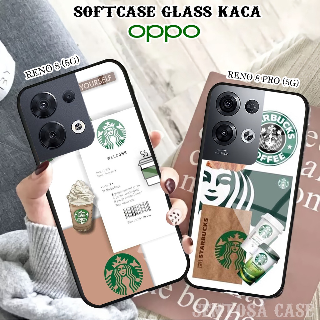 Softcase Glass Kaca OPPO RENO 8 (5G) & RENO 8 PRO (5G) - Casing HP OPPO RENO 8 & 8 PRO (5G) [ S52 ].