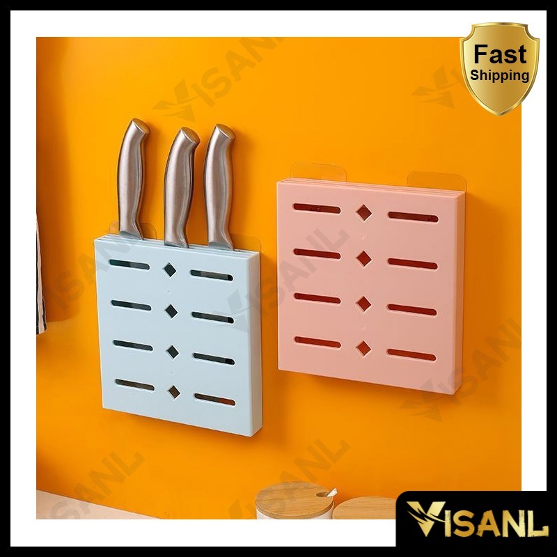 Tempat Pisau Kotak penyimpanan/ Alat Makan Pisau Dapur Model Tempel Dinding