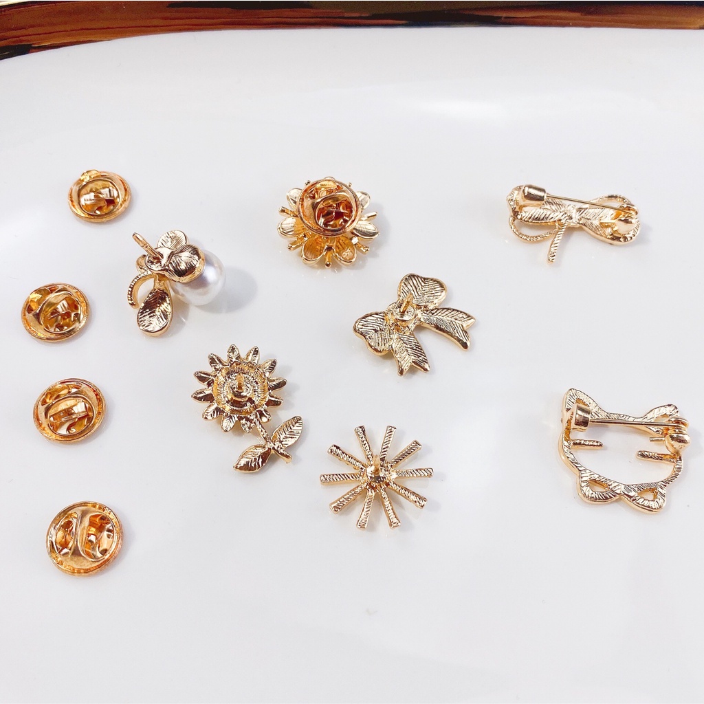 Baru Berlian Imitasi Opal Ikatan Simpul High-end Kecil Bros Lucu Berlian Imitasi Halus Bunga Matahari Lebah Mutiara Kecil Bros Pin (7 gaya dapat dipilih)-8
