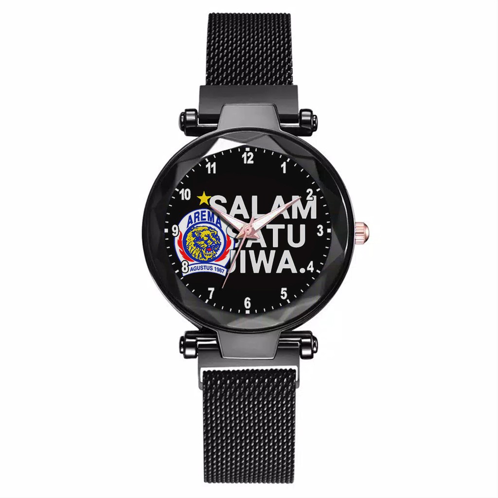 Jam Tangan Wanita Custom - AREMANITA AREMA MOTIF 1 Free Box &amp; Batre Cadangan