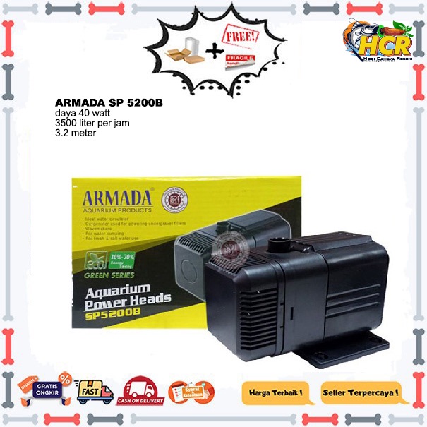 aquarium kolam ikan pompa celup ARMADA SP 5200 B
