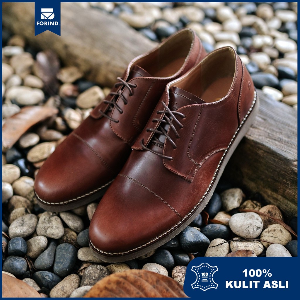 Morgan Brown | Sepatu Kulit Asli Vintage Klasik Pria Cowok Men Derby Footwear | FORIND x Zapato