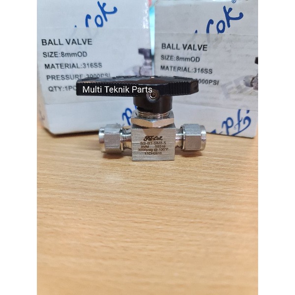 Ball Valve Tubing Stainless 316 Class 3000 1/2" inch FD Lok