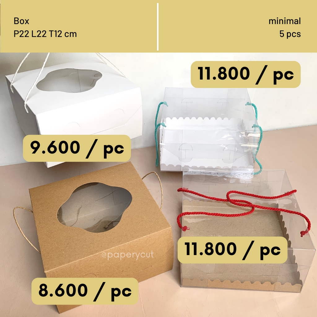 

Box Dus Kotak Mika Transparant Kue Cake Hampers 22 x 22 x 12cm
