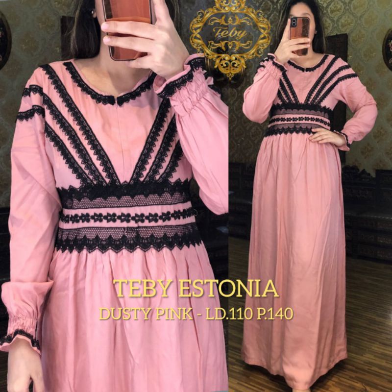 Daster arab Dress TEBY ESTONIA Original Dress Rayon Busui nyaman